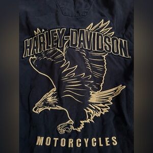 Harley-Davidson Men's 2XL Vest Shirt Sleeveless‎ Black Gold Eagle Stitched Moto